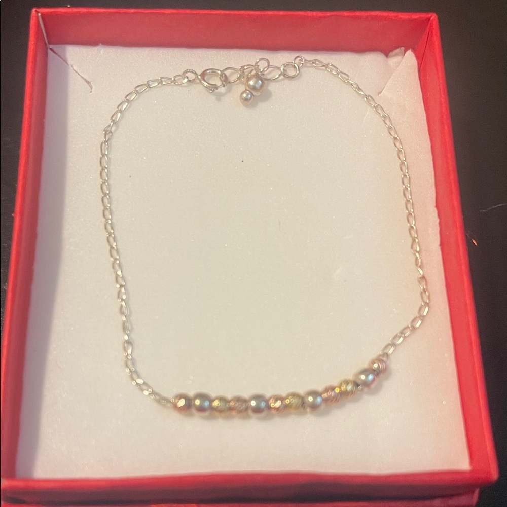 Iridescent Pearl Chain Bracelet